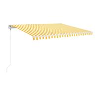 vidaXL Store banne automatique 400x350 cm jaune et blanc