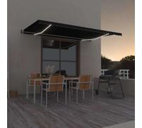 vidaXL Store automatique avec LED et capteur de vent 500x350 cm Anthracite