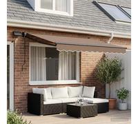 vidaXL Store banne manuel avec LED solaire 3,5 x 2 m Taupe