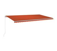 vidaXL Store manuel rétractable avec LED 600x300 cm Orange et brun