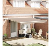 vidaXL Store banne télescopique beige 400 x 300 cm en tissu et aluminium