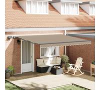 vidaXL Store banne télescopique beige 400 x 300 cm en tissu et aluminium