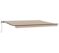 vidaXL Store banne télescopique beige 450 x 350 cm en tissu et aluminium