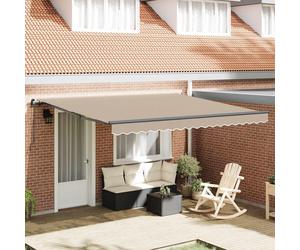 vidaXL Store coulissant beige 400 x 300 cm en polyester et aluminium