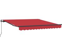 vidaXL Store coulissant rouge 300 x 250 cm en polyester et aluminium