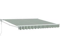 vidaXL Store coulissant vert et blanc 350 x 250 cm