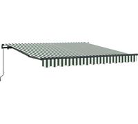 vidaXL Store coulissant vert et blanc 350 x 250 cm