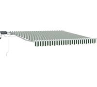 vidaXL Store coulissant vert et blanc 350 x 250 cm