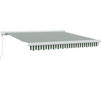 vidaXL Store coulissant vert et blanc 350 x 250 cm