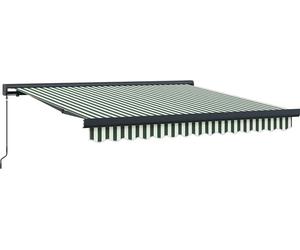 vidaXL Store coulissant vert et blanc 350 x 250 cm