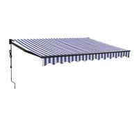 vidaXL Store électrique à manivelle bleu et blanc 3x2,5 m