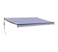 vidaXL Auvent rétractable automatique bleu et blanc 4 x 3 m