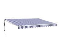 vidaXL Store électrique à manivelle bleu et blanc 4x3 m