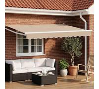 vidaXL Store électrique rétractable beige et blanc 3,5 x 2,5 m