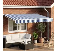 vidaXL Store électrique rétractable bleu et blanc 3 x 2,5 m