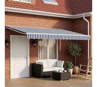 vidaXL Store électrique rétractable bleu et blanc 4,5 x 3,5 m