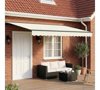 vidaXL Store électrique rétractable, couleur crème et anthracite, 5 x 3,5 m