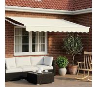 vidaXL Store électrique rétractable, crème et blanc, 3 x 2,5 m