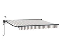 vidaXL Store électrique rétractable gris clair et blanc 4 × 3,5 m