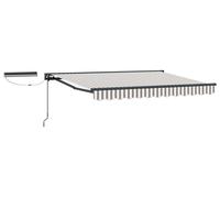 vidaXL Store électrique rétractable gris clair et blanc 5 x 3 m