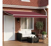 vidaXL Store électrique rétractable rouge bordeaux 4 × 3,5 m