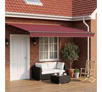 vidaXL Store électrique rétractable rouge bordeaux 5 x 3 m
