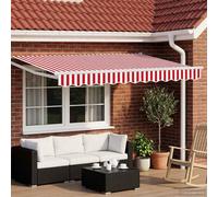 vidaXL Store électrique rétractable rouge et blanc 3 x 2,5 m