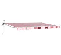 vidaXL Store électrique rétractable rouge et blanc 4,5 × 3 m