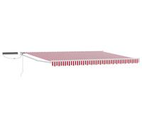 vidaXL Store électrique rétractable rouge et blanc 4,5 × 3 m