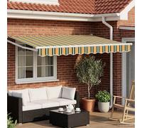 vidaXL Store électrique rétractable vert, jaune, blanc 3 x 2,5 m