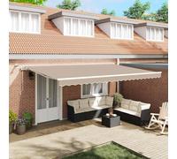 vidaXL, store enroulable beige, 500 x 300 cm, polyester