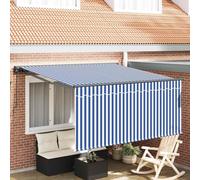 vidaXL, store enroulable, bleu et blanc, 350 x 250 cm