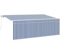 vidaXL, store enroulable bleu et blanc, 400 x 200 cm