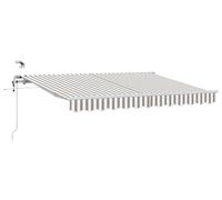 vidaXL, store enroulable extensible, gris clair et blanc, 500 x 300 cm, polyester