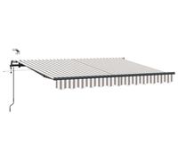 vidaXL, store enroulable extensible, gris clair et blanc, 500 x 350 cm, polyester
