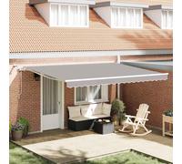 vidaXL, store enroulable gris clair, 450 x 350 cm, polyester