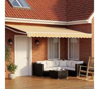 vidaXL, store enroulable jaune et blanc, 4 x 2 mètres, polyester et métal