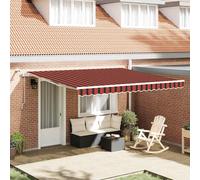 vidaXL, store enroulable orange et marron, 400 x 350 cm, polyester