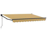 vidaXL, store enroulable rétractable, jaune, gris et blanc, 3 x 2 mètres