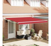 vidaXL, store enroulable rouge, 400 x 300 cm, polyester et métal