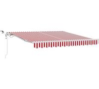 vidaXL, store enroulable rouge et blanc, 300 x 250 cm, polyester