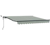 vidaXL, store enroulable, vert et blanc, 350 x 250 cm, polyester