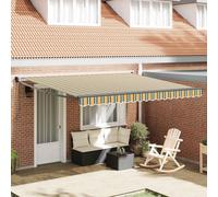 vidaXL, store enroulable, vert et blanc, 400 x 350 cm, polyester