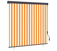 Store vidaXL blanc et orange, 180 x 250 cm, en tissu et aluminium