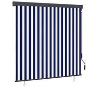 vidaXL Store enrouleur Bleu et Blanc 180 x 250 cm Tissu et aluminium – Jardin, balcon, anti-soleil