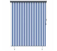 vidaXL Store enrouleur Bleu et Blanc 200 x 250 cm Tissu et Aluminium