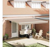 vidaXL, store enrouleur extensible, beige, 450 x 350 cm, polyester