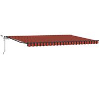 vidaXL, store enrouleur extensible, orange et marron, 500 x 350 cm, polyester