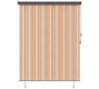 Vidaxl Store Roulant Extérieur Manuel Jaune Et Bleu 220 X 250 Cm Tissu