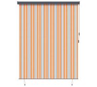 Vidaxl Store Roulant Extérieur Manuel Jaune Et Bleu 220 X 250 Cm Tissu
